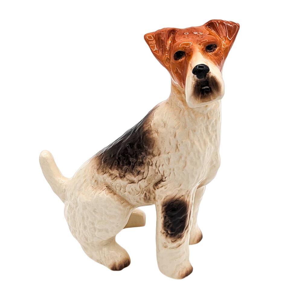 Kingston Pottery England Vintage Hand Painted Airedale Terrier Statue Figurine